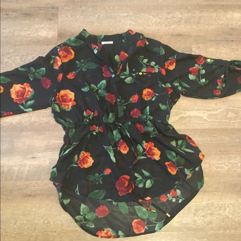 A black and rose dress up shirt